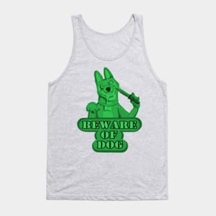 Beware of Dog (Green) Tank Top